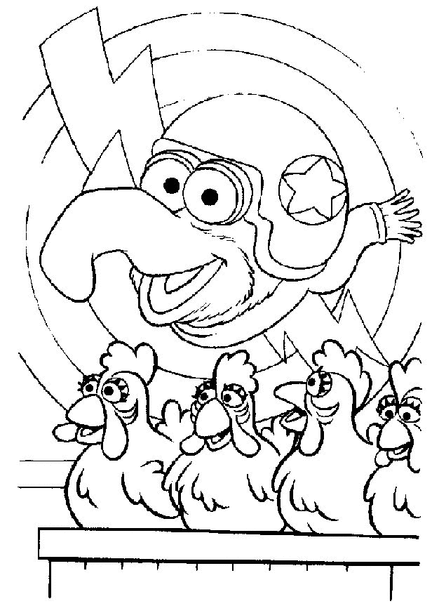 Plansa de colorat cu Muppets 61 58
